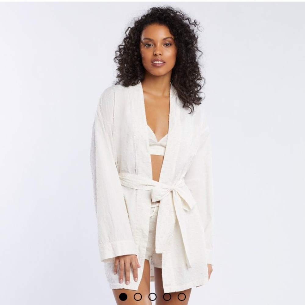 Fenty Savage White Dotted Cotton Robe